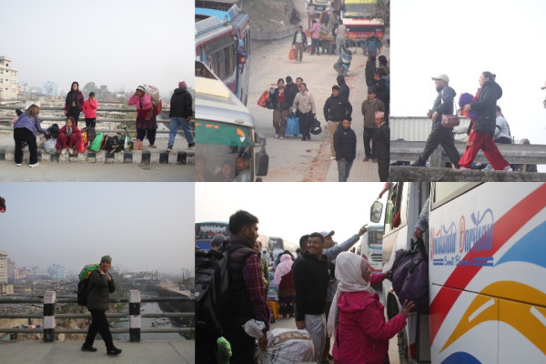 मतदानका लागि स्वदेश फर्कने बढे, गाउँ जानेकाे लर्को (तस्बिरहरू)